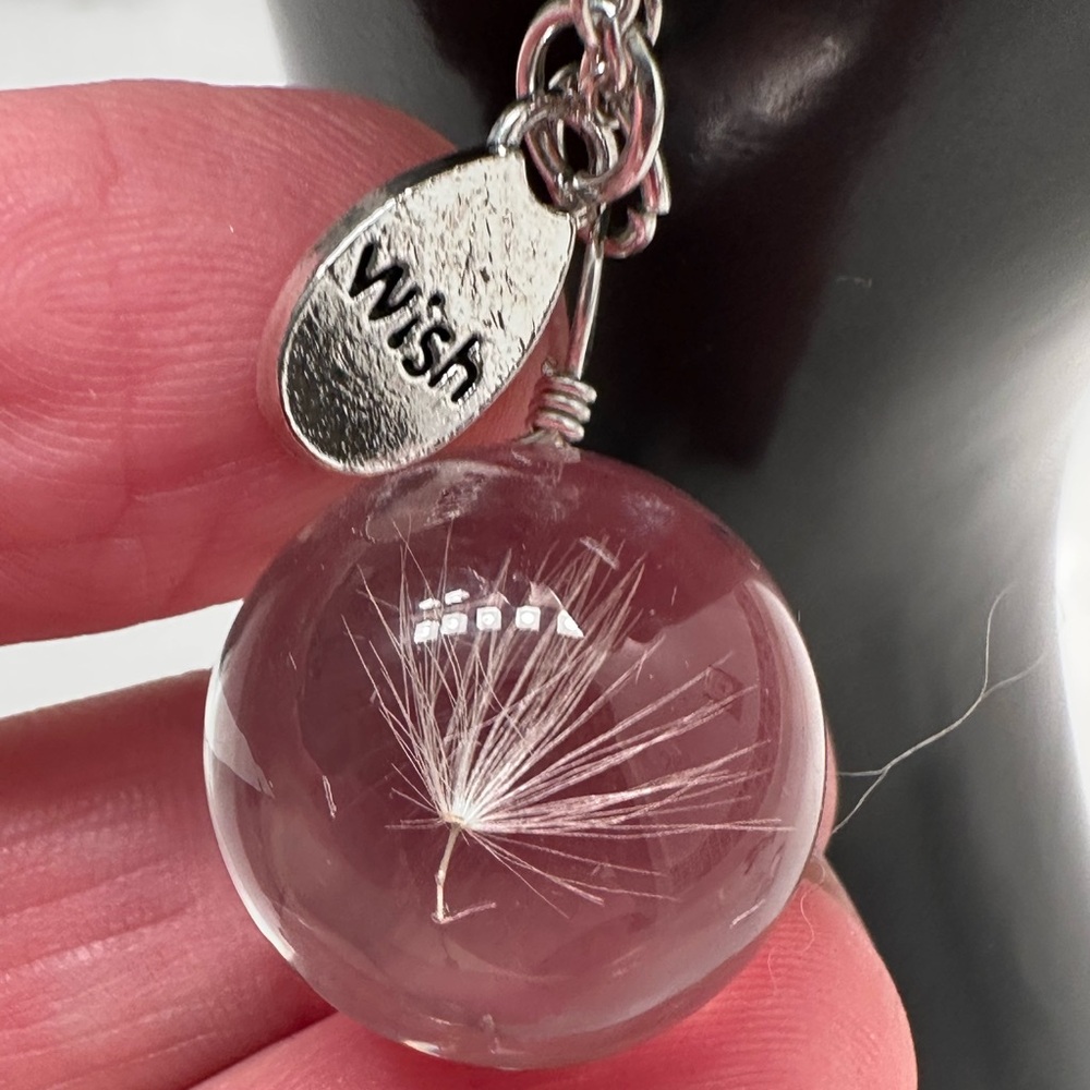 Dandelion Wish Pendant Necklace silver wish charm